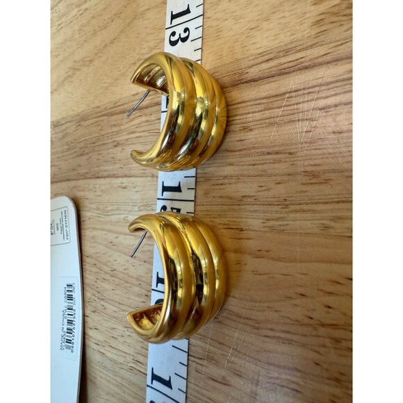J.Crew Gold-Tone Chunky Hoop Earrings - Picture 9 of 9